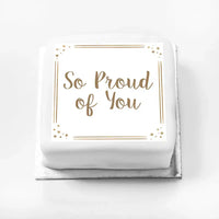 Personalised Slogan Gift Cake – Rose Gold Dots So Proud of You Without Name Personalised Cake