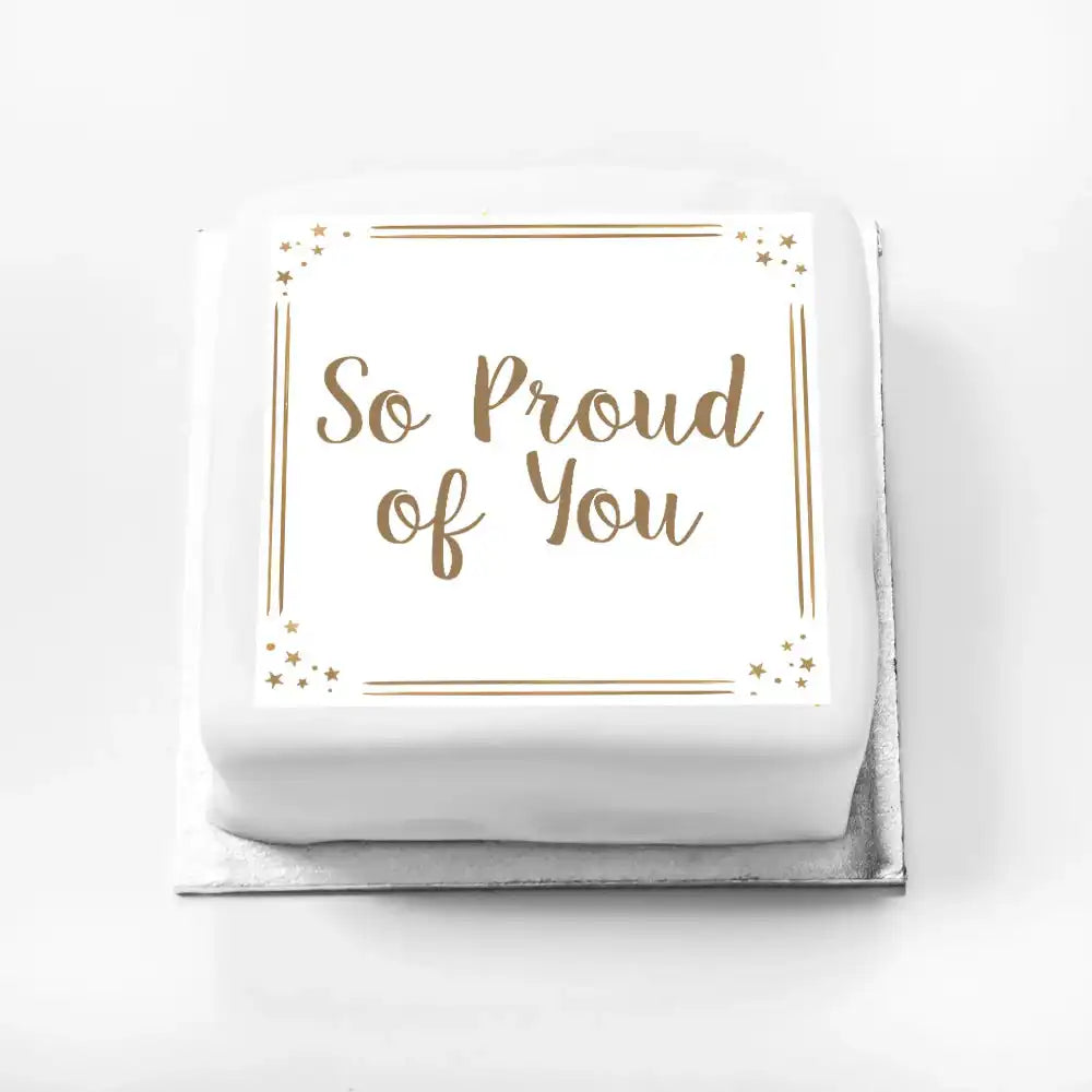 Personalised Slogan Gift Cake – Rose Gold Dots So Proud of You Without Name Personalised Cake