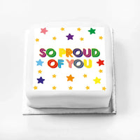 Personalised Slogan Gift Cake – Bright Stars So Proud of You Without Name Personalised Cake