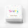 Personalised Slogan Gift Cake – Pastel Dots Sorry With Name Personalised Cake