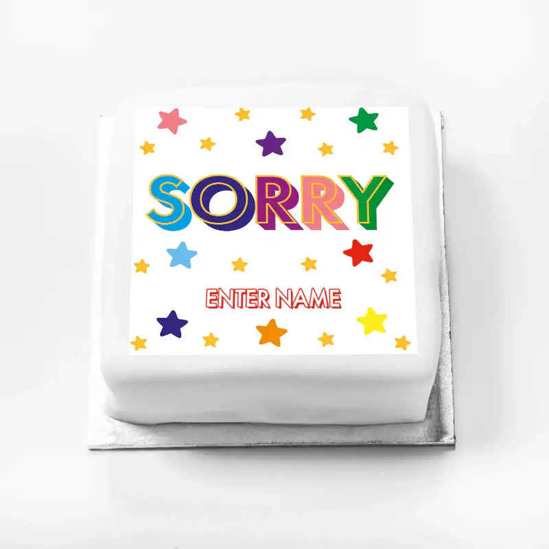 Personalised Slogan Gift Cake – Bright Stars Sorry With Name Personalised Cake