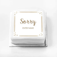 Personalised Slogan Gift Cake – Rose Gold Dots Sorry With Name Personalised Cake