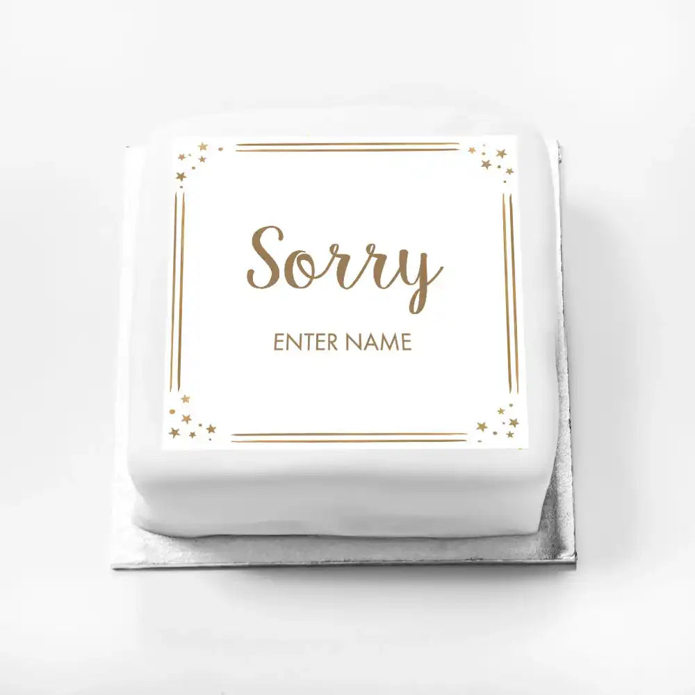 Personalised Slogan Gift Cake – Rose Gold Dots Sorry With Name Personalised Cake