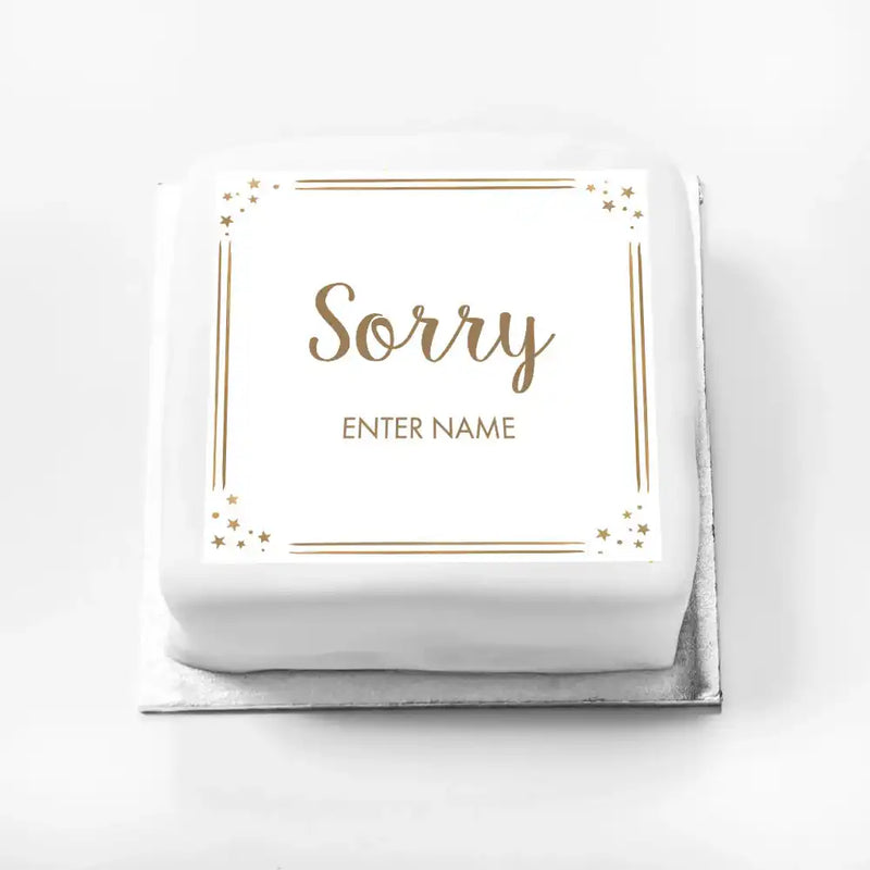 Personalised Slogan Gift Cake – Rose Gold Dots Sorry With Name Personalised Cake