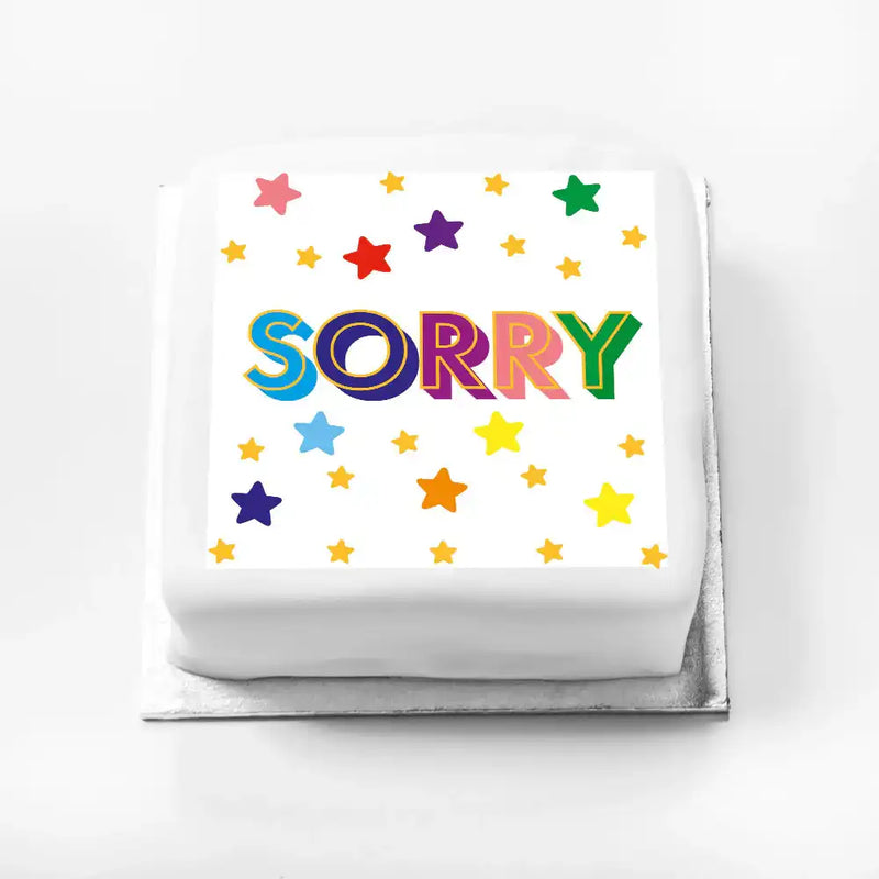 Personalised Slogan Gift Cake – Bright Stars Sorry Without Name Personalised Cake