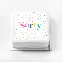 Personalised Slogan Gift Cake – Pastel Dots Sorry Without Name Personalised Cake
