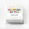 Personalised Slogan Gift Cake – Bright Dots So Proud of You With Name Personalised Cake