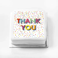 Personalised Slogan Gift Cake – Bright Dots Thank You Without Name Personalised Cake
