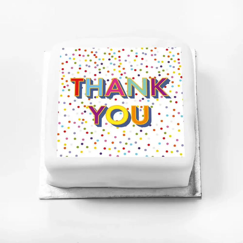 Personalised Slogan Gift Cake – Bright Dots Thank You Without Name Personalised Cake