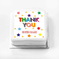 Personalised Slogan Gift Cake – Bright Stars Thank You With Name Personalised Cake