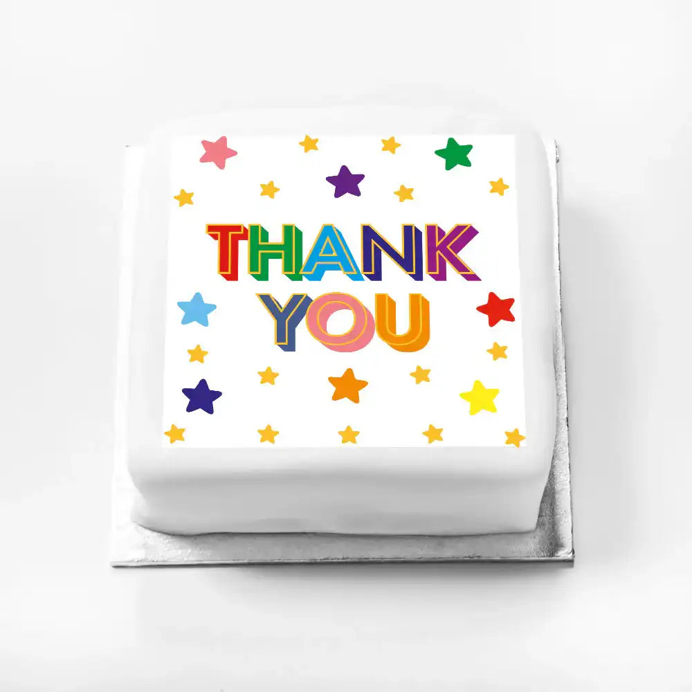 Personalised Slogan Gift Cake – Bright Stars Thank You Without Name Personalised Cake