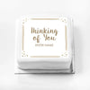 Personalised Slogan Gift Cake – Rose Gold Dots Thinking of You With Name Personalised Cake