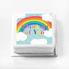 Personalised Slogan Gift Cake – Rainbow Blue Thinking of You Without Name Personalised Cake