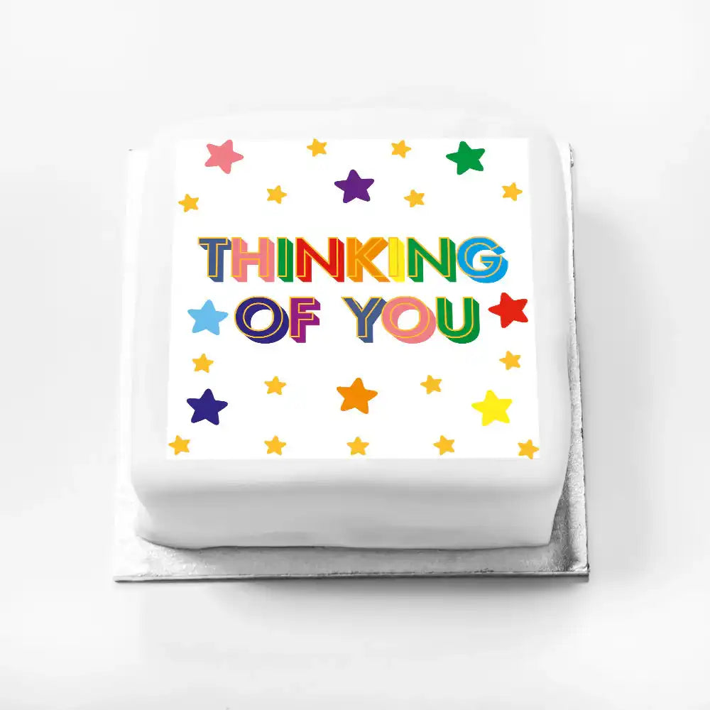 Personalised Slogan Gift Cake – Bright Stars Thinking of You Without Name Personalised Cake