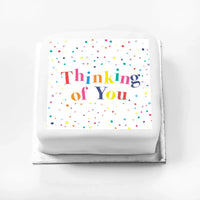 Personalised Slogan Gift Cake – Pastel Dots Thinking of You Without Name Personalised Cake