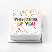 Personalised Slogan Gift Cake – Bright Dots Thinking of You Without Name Personalised Cake