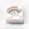 Personalised Slogan Gift Cake – Rainbow Pink Thinking of You Without Name Personalised Cake