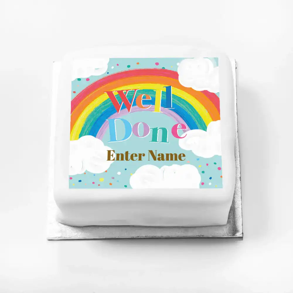 Personalised Slogan Gift Cake – Rainbow Blue Personalised Cake