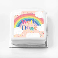 Personalised Slogan Gift Cake – Rainbow Pink Well Done Without Name Personalised Cake