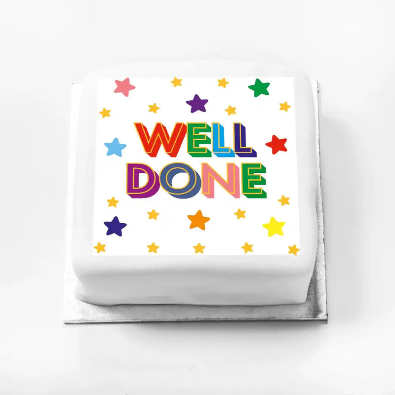 Personalised Slogan Gift Cake – Bright Stars Well Done Without Name Personalised Cake