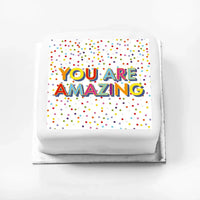 Personalised Slogan Gift Cake – Bright Dots You are Amazing Without Name Personalised Cake