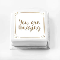 Personalised Slogan Gift Cake – Rose Gold Dots You are Amazing Without Name Personalised Cake