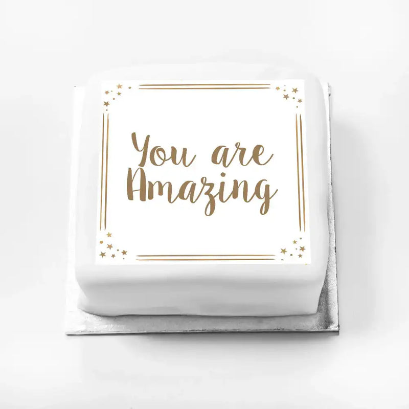 Personalised Slogan Gift Cake – Rose Gold Dots You are Amazing Without Name Personalised Cake