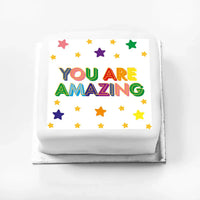 Personalised Slogan Gift Cake – Bright Stars You are Amazing Without Name Personalised Cake