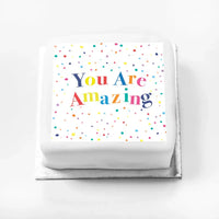 Personalised Slogan Gift Cake – Pastel Dots Your are Amazing Without Name Personalised Cake