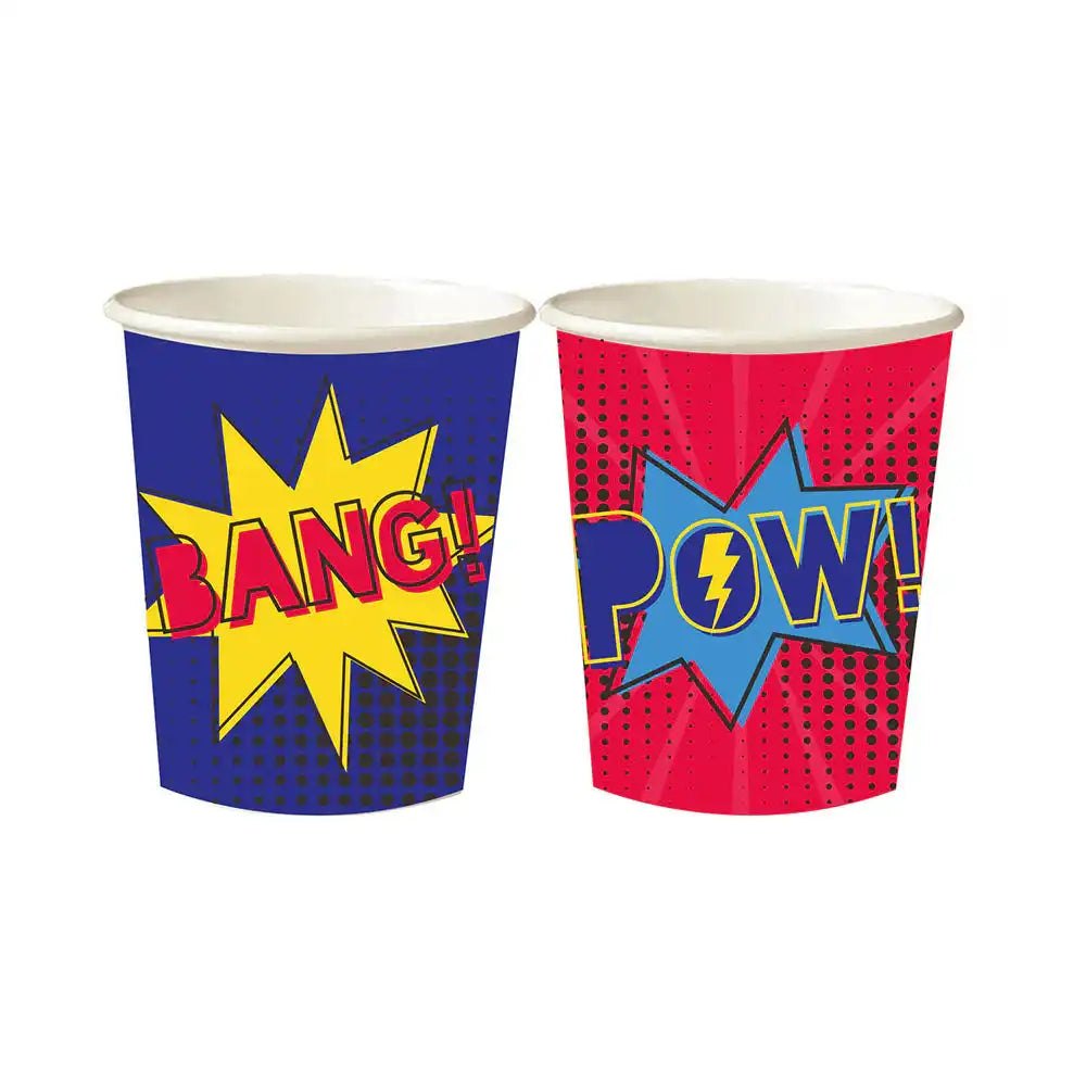 Superhero Paper Party Cups (x8) Kids Party
