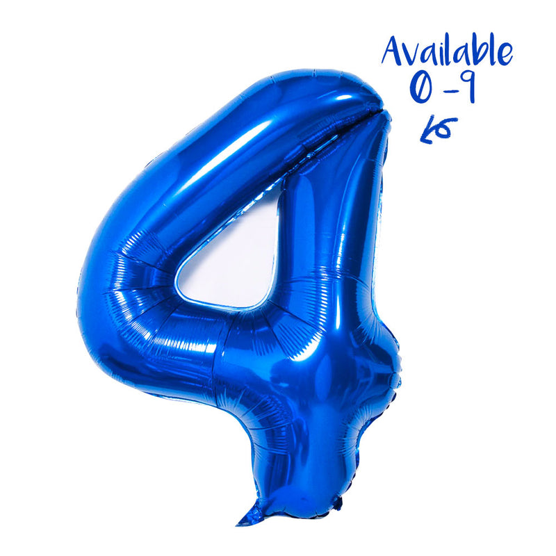 Supershape Blue 34" Helium Balloon Number 0-9