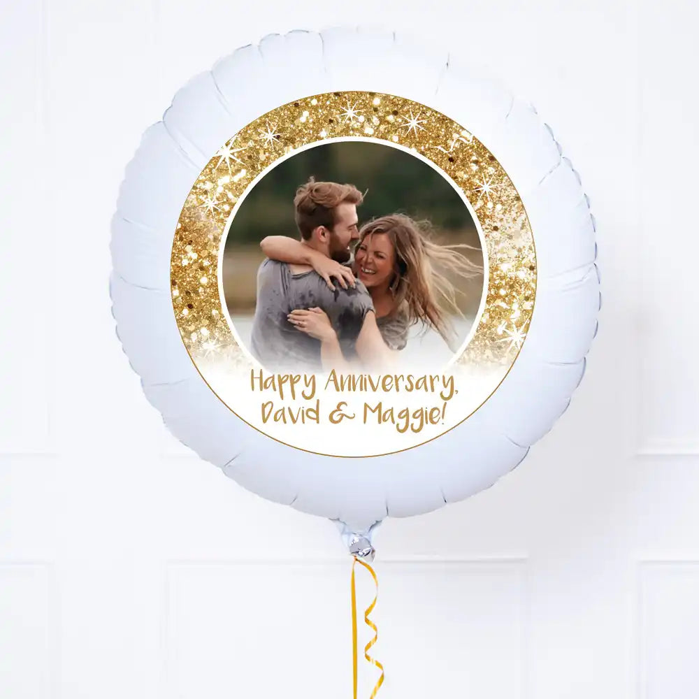 Personalised Photo Balloon – Gold Lustre Personalised Balloons