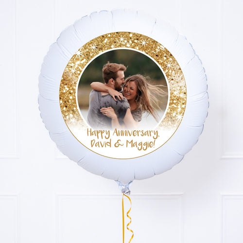 Personalised Photo Balloon – Gold Lustre