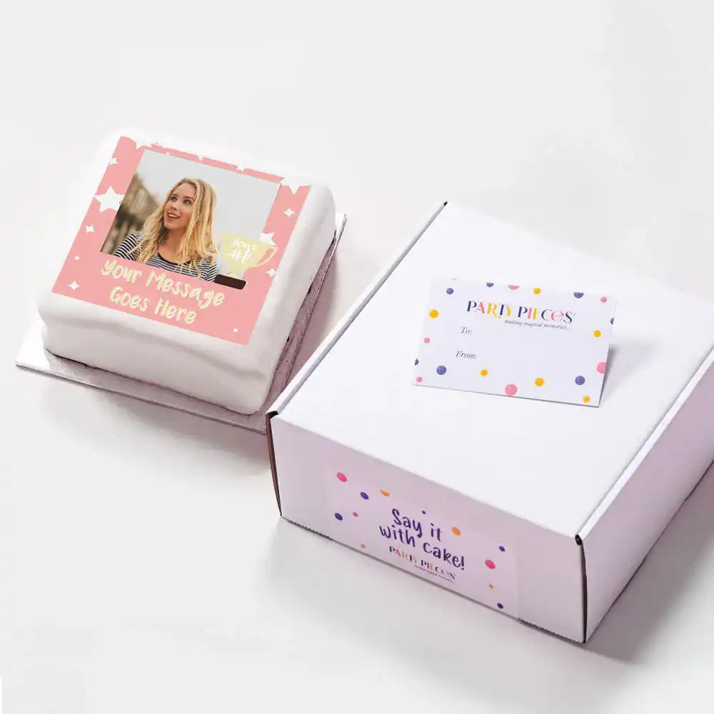 Personalised Message Gift Cake – You're Number 1 Pink Personalised Gift Cake
