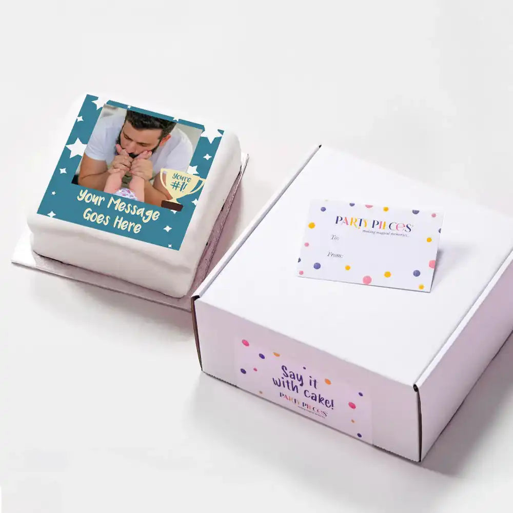 Personalised Message Gift Cake – You're Number 1 Blue Personalised Cake